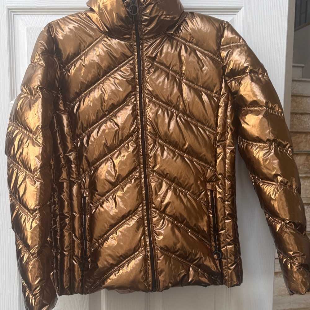 MICHAEL Michael Kors Shiny Bronze Puffer Jacket